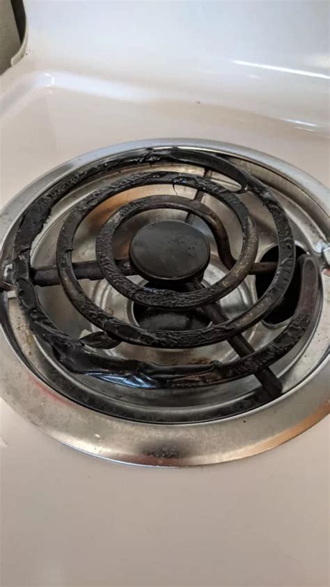 how to get melted plastic off of a stove burner